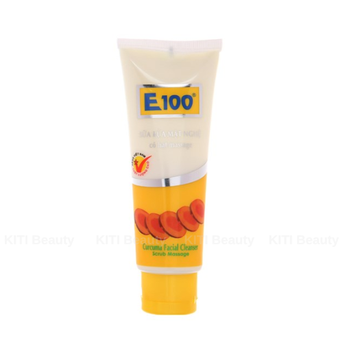 Sữa Rửa Mặt E100 Ngừa Mụn Nghệ 100g | Có hạt massage